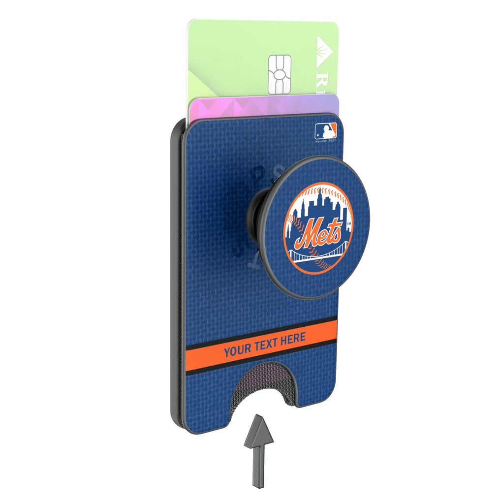New York Mets Keyscaper Personalized Solid PopSockets Magnetic Wallet