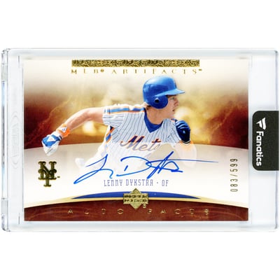 Lenny Dykstra New York Mets Autographed 2005 Upper Deck Artifacts Auto Facts #LD1 #83/599 Card 