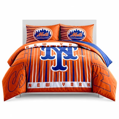 New York Mets Logo Brands Momentum 5-Piece Full/Queen Bedding Set