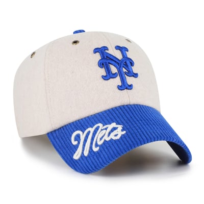 New York Mets '47 Rope Script Clean Up Adjustable Hat - Natural/Royal