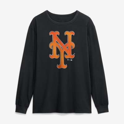 New York Mets  Forged Mascot Long Sleeve T-Shirt - Black