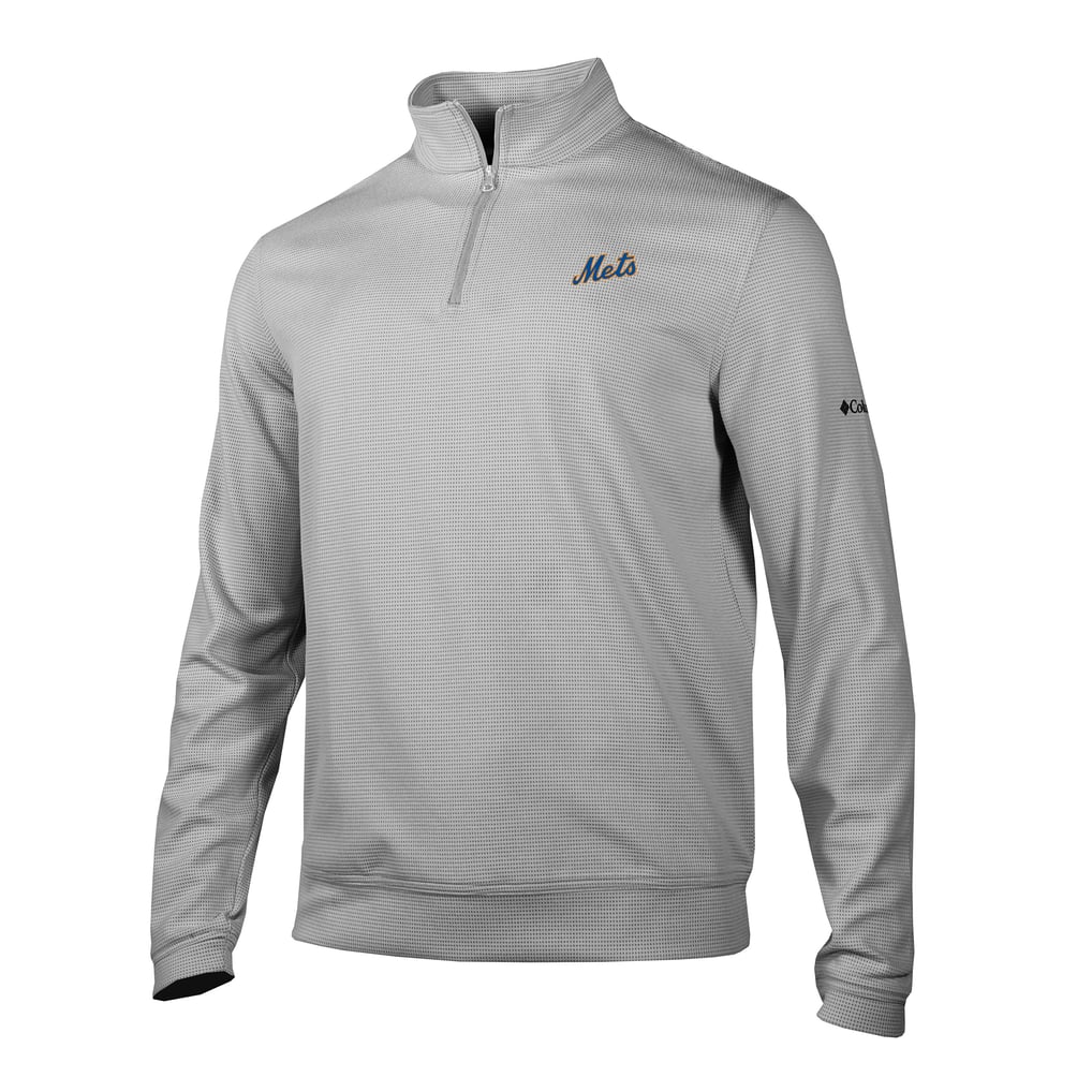New York Mets Columbia Grainline Quarter-Zip Pullover - Gray