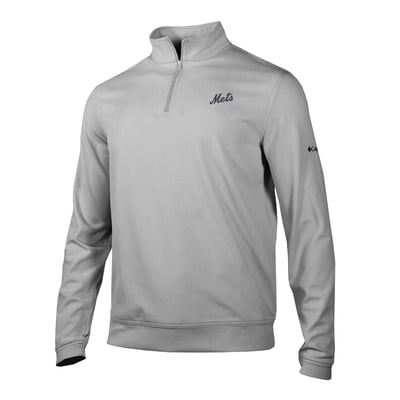 New York Mets Columbia Grainline Quarter-Zip Pullover - Gray