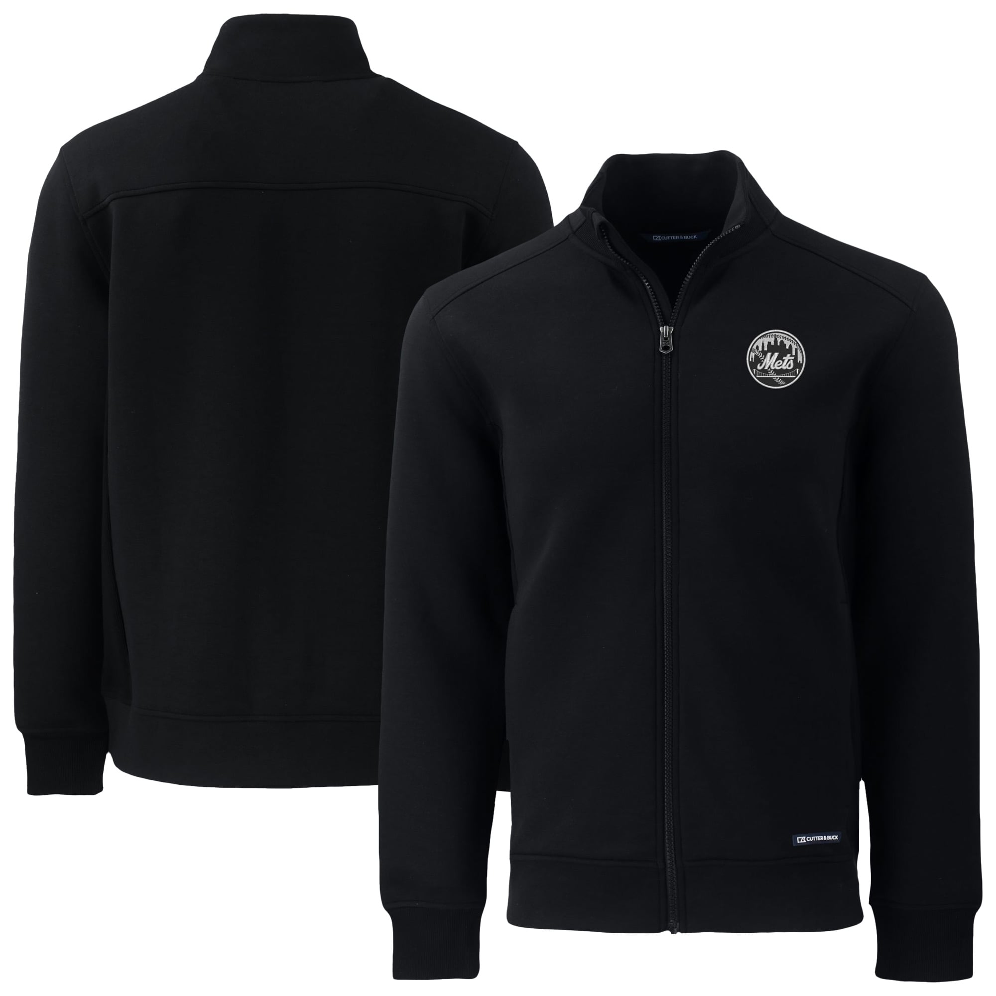 Men's New York Mets Cutter & Buck Black Roam Eco Recycled TriBlend