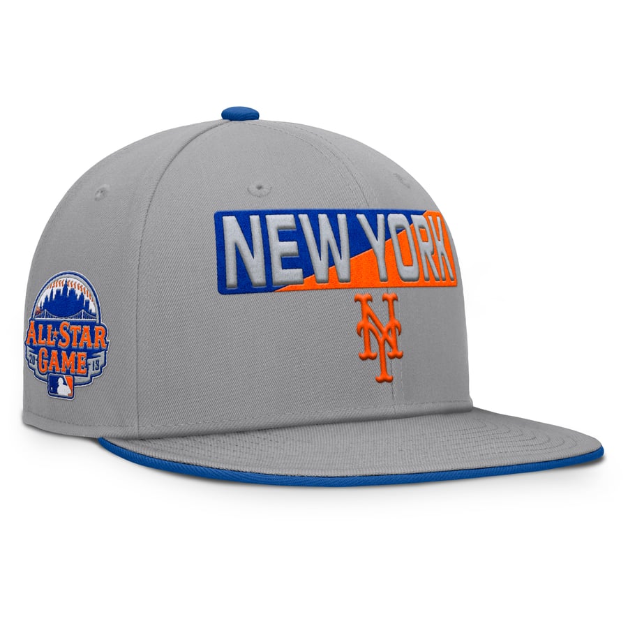 Men's New York Mets Fanatics Gray Punchout Snapback Hat