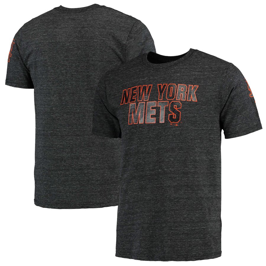 Men's New York Mets Heathered Black Team Essentials Impact Stealth Pop ...