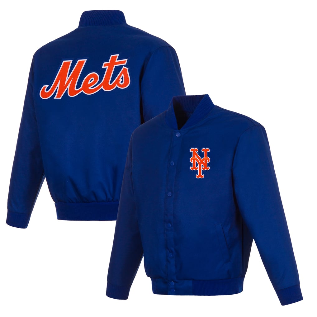 New York Mets JH Design Full-Snap Pollytwill Varsity Jacket - Royal