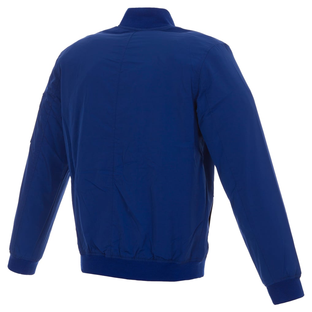 New York Mets JH Design Nylon Bomber Jacket with Embroidered Logo - Royal