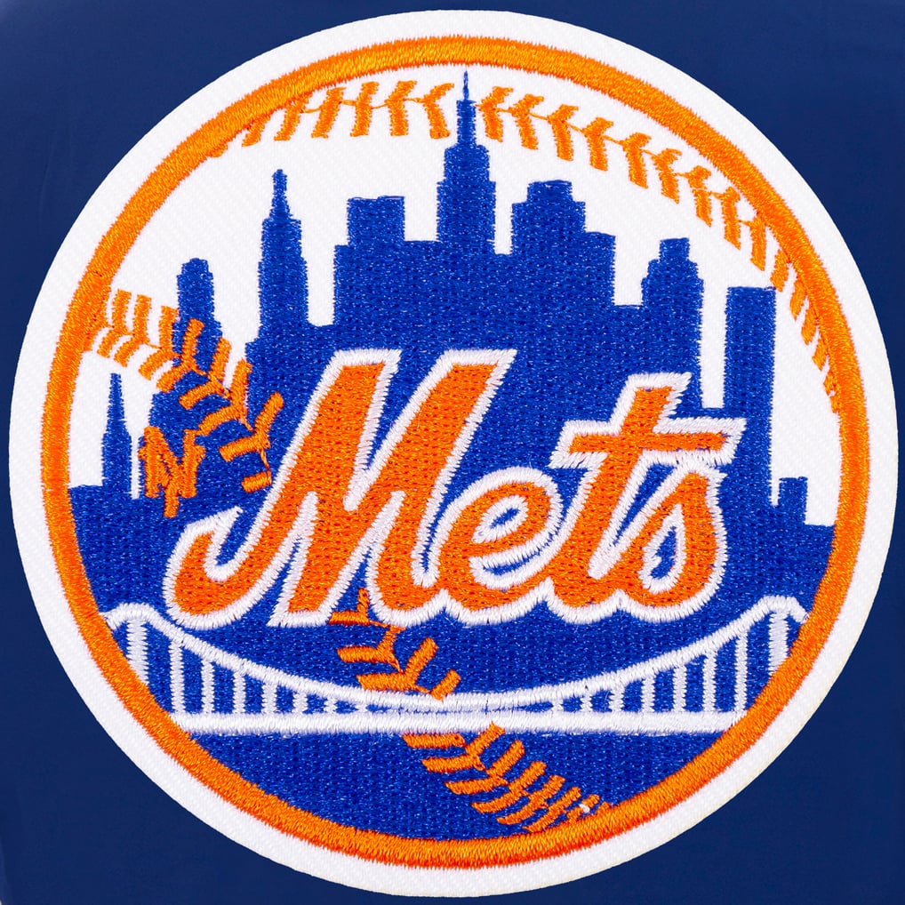 New York Mets JH Design Nylon Bomber Jacket with Embroidered Logo - Royal
