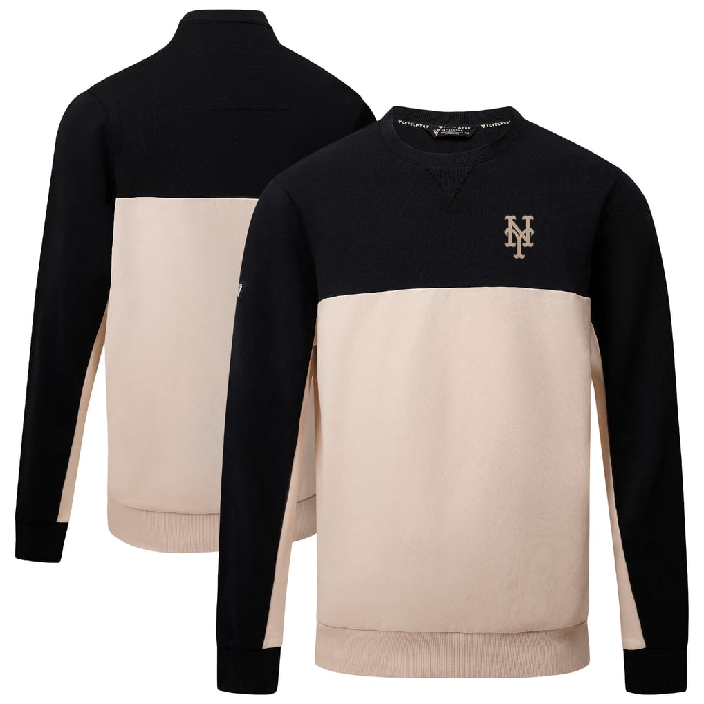 New York Mets Levelwear Legacy Pullover Sweatshirt - Black/Sand