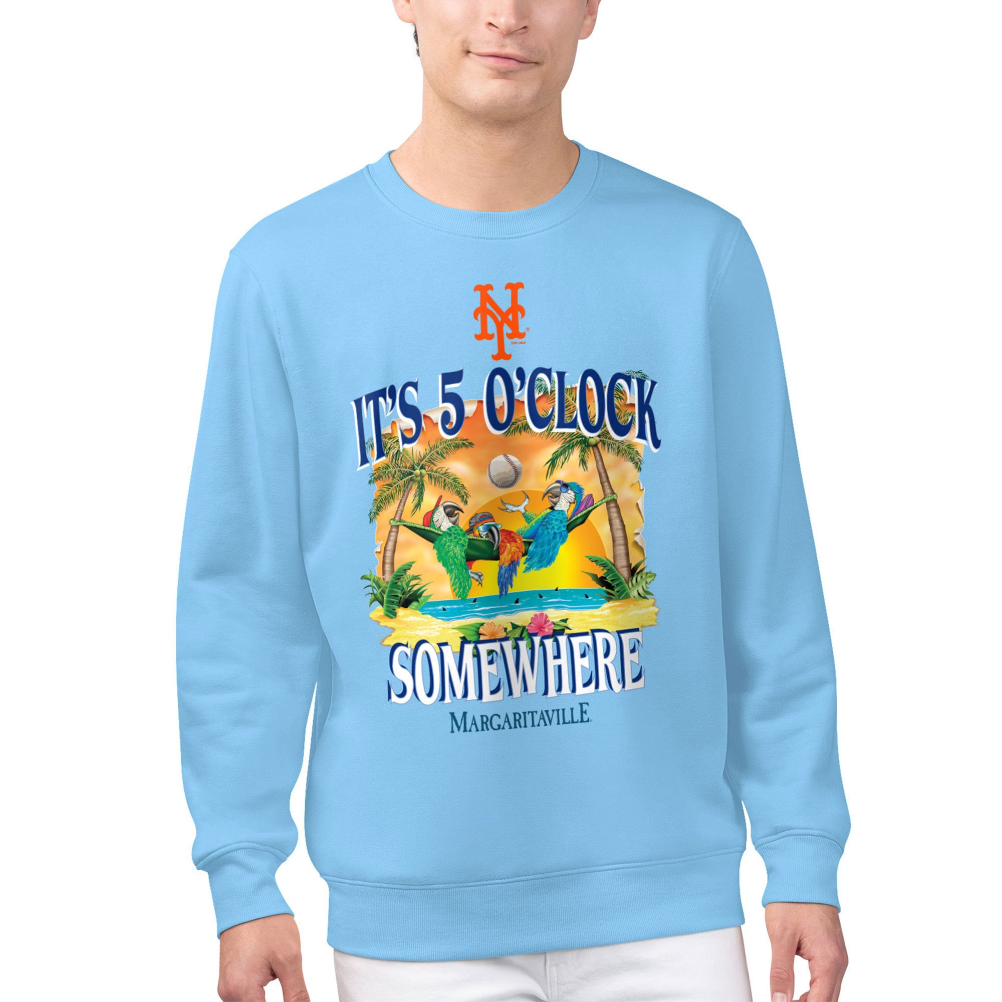 Men's New York Mets Margaritaville Light Blue Five O'Clock Graphic