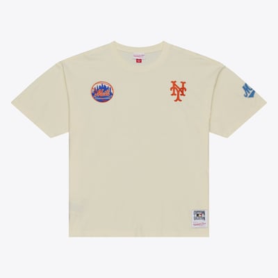  New York Mets Mitchell & Ness Heritage Hues Oversized T-Shirt - Cream