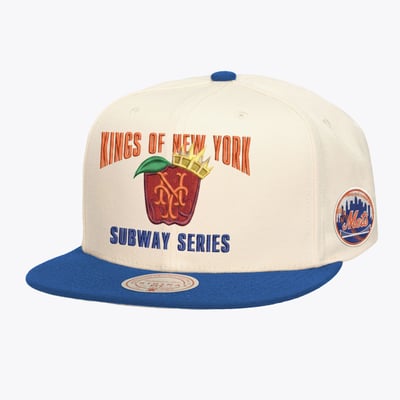 New York Mets Mitchell & Ness Subway Series Snapback Hat - Cream