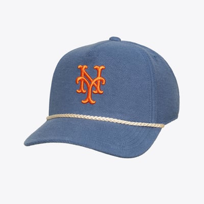  New York Mets Mitchell & Ness Heritage Hues French Terry Snapback Hat - Navy