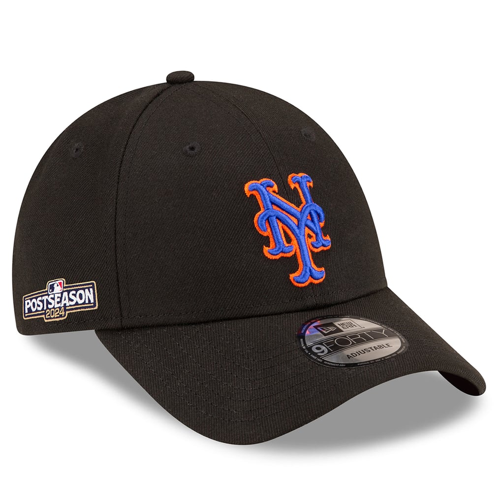 Men's New York Mets New Era Black 2024 MLB Postseason Side Patch 9FORTY ...