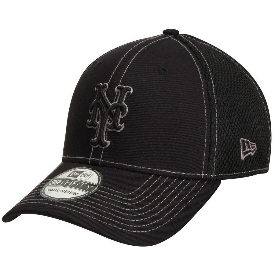 Men's New York Mets New Era Black 39THIRTY Neo Flex Hat