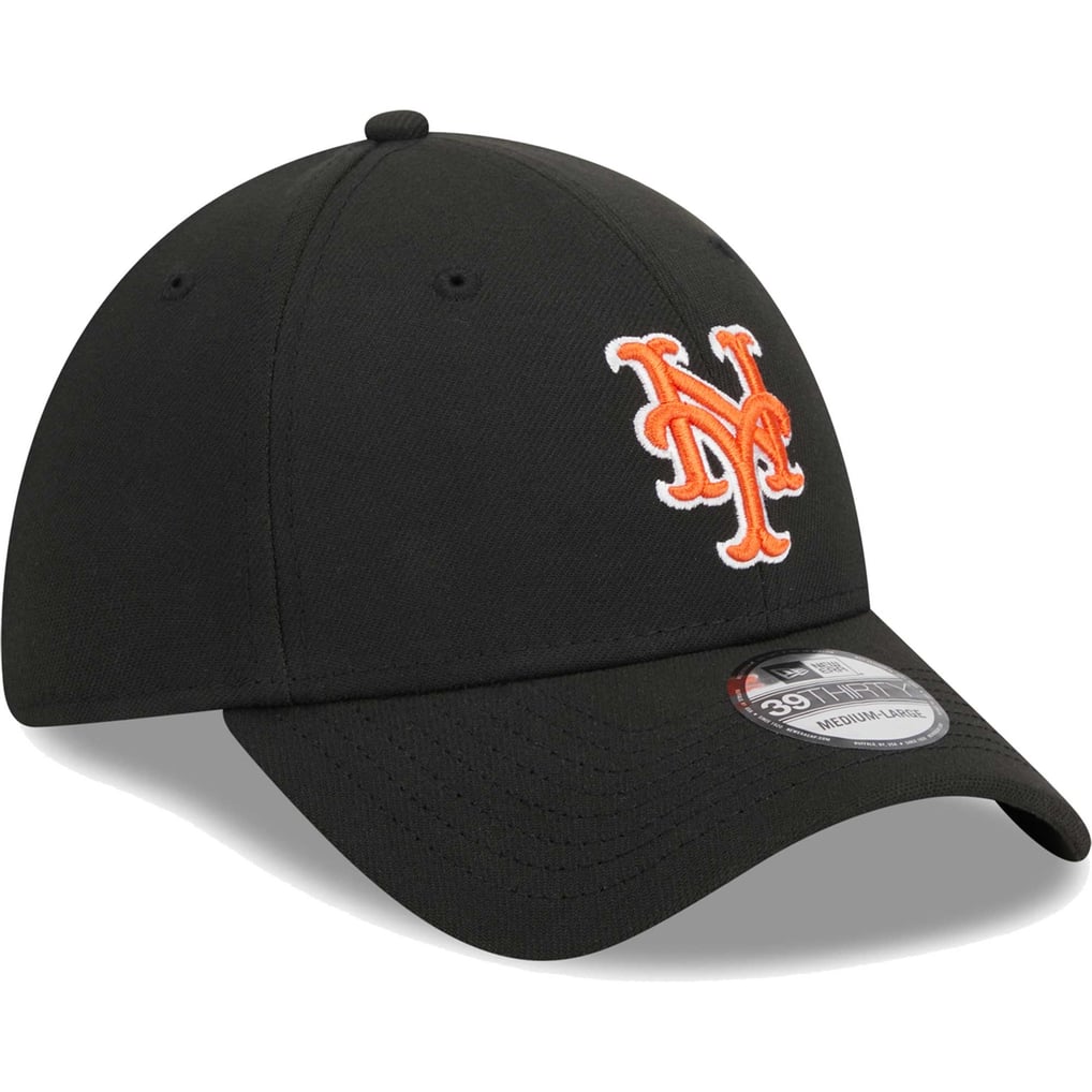 New York Mets New Era Logo 39THIRTY Flex Hat - Black