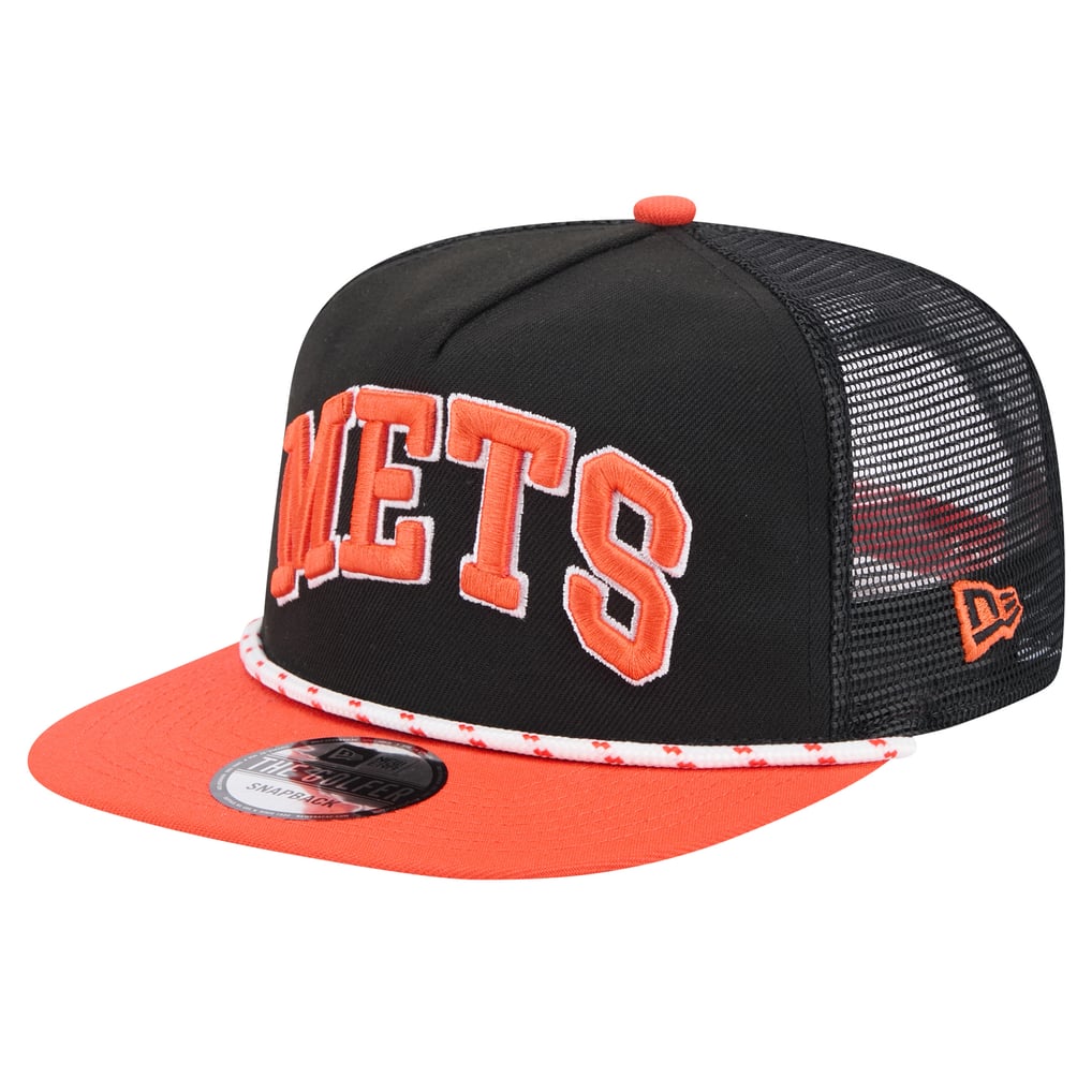 New York Mets New Era Throwback Meshback Golfer Hat - Black