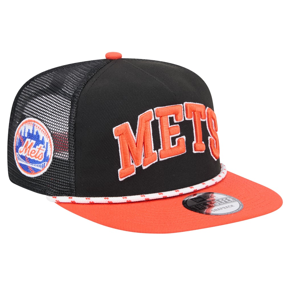 New York Mets New Era Throwback Meshback Golfer Hat - Black