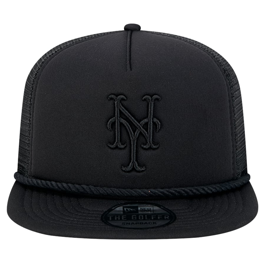 Men's New York Mets New Era Black Tone Foam Meshback Golfer Snapback Hat