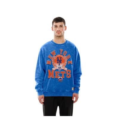  New York Mets New Era Mineral Washed Crewneck Sweatshirt - Blue