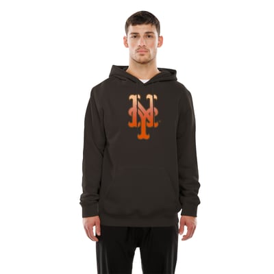  New York Mets New Era Gradient Monogram Pullover Hoodie - Brown