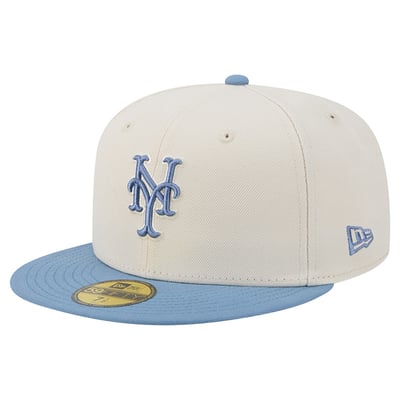 New York Mets New Era Color Pack 59FIFTY Fitted Hat - Cream/Light Blue