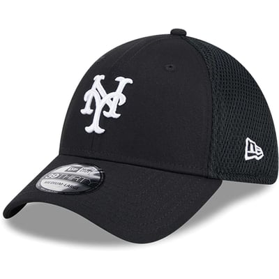 New York Mets New Era Neo 39THIRTY Flex Hat - Black/White
