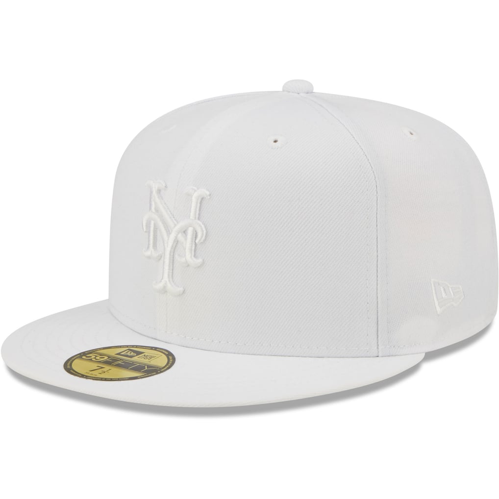 New York Mets New Era White on White 59FIFTY Fitted Hat