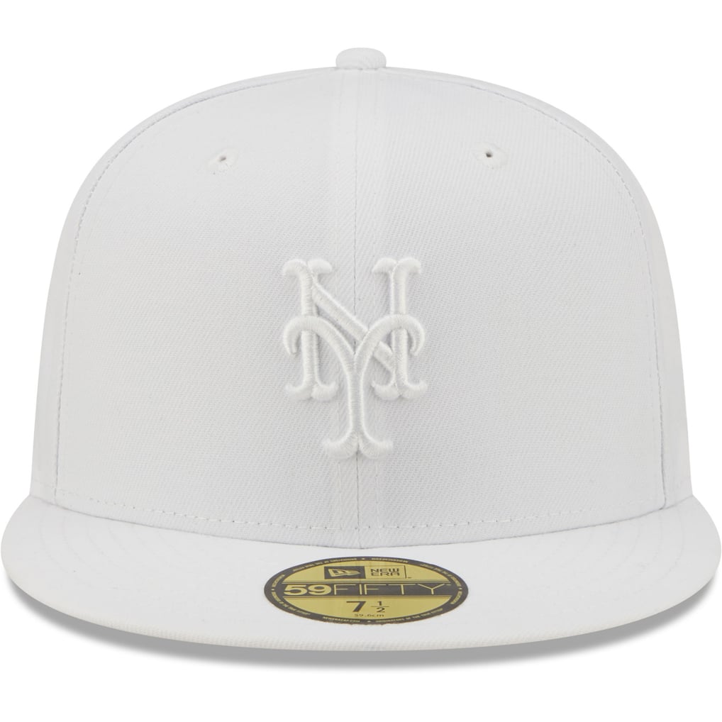 New York Mets New Era White on White 59FIFTY Fitted Hat