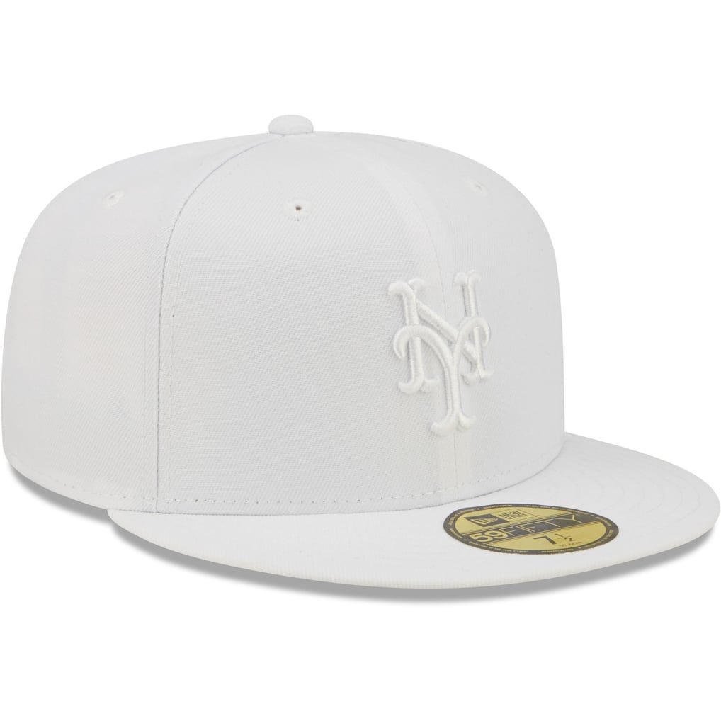 New York Mets New Era White on White 59FIFTY Fitted Hat