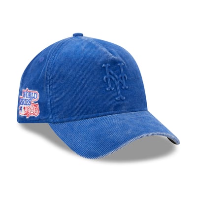  New York Mets New Era 1986 World Series Side Patch Tonal Corduroy 9FORTY A-Frame Adjustable Hat - Royal