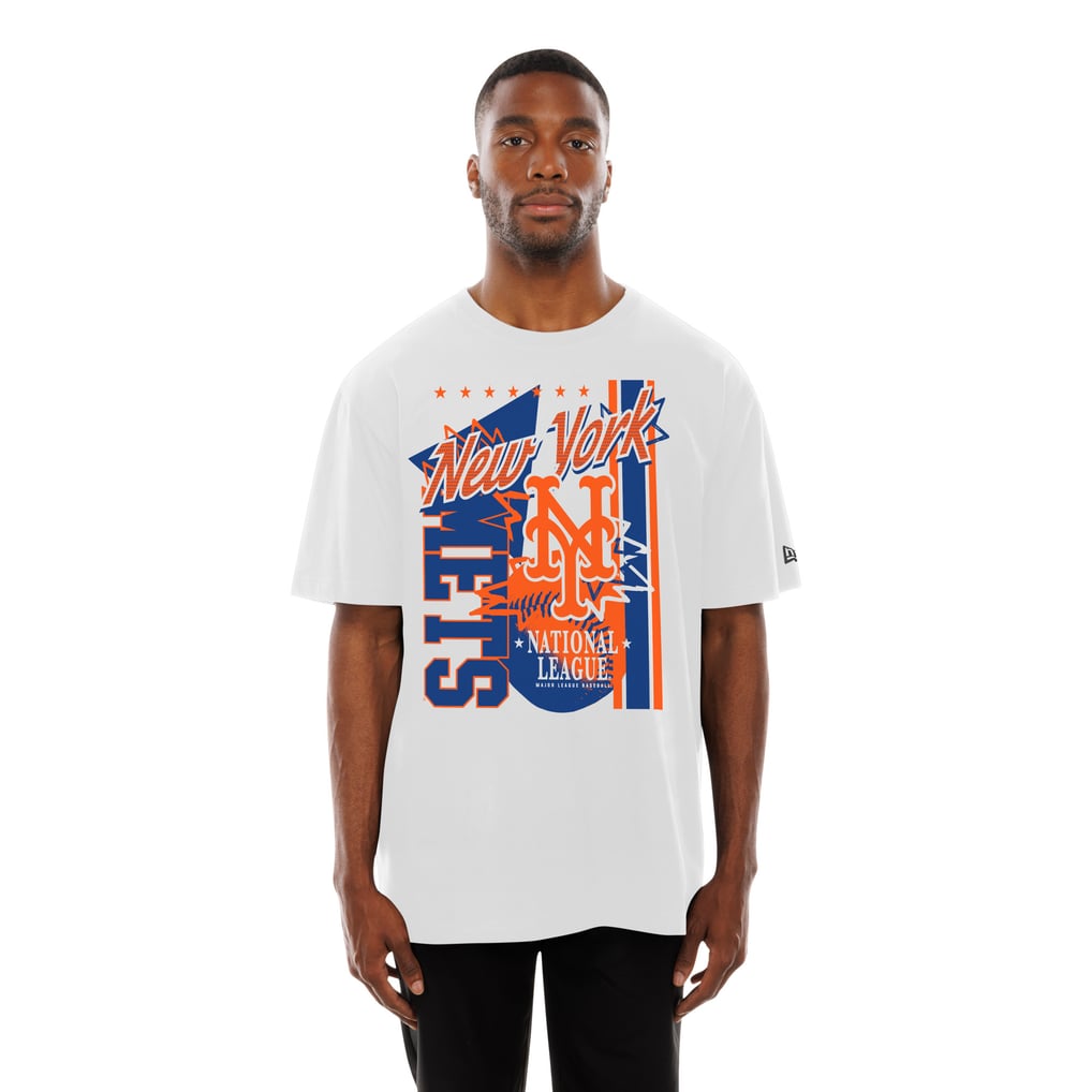 New York Mets New Era Big Graphic Domestic T-Shirt - White