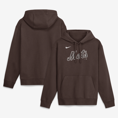  New York Mets Nike Core Cinder Club Fleece Hoodie - Brown