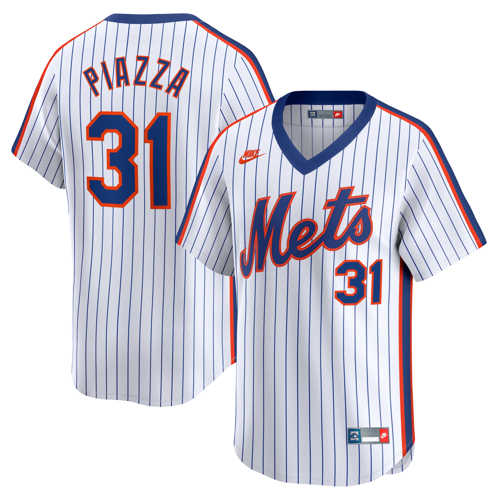 Men's New York Mets Mike Piazza Nike White Throwback Cooperstown ...