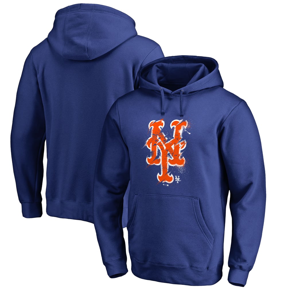 New York Mets Splatter Logo Pullover Hoodie - Royal