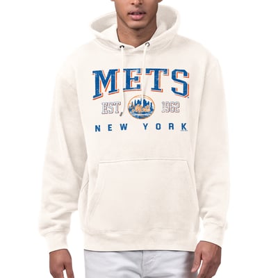  New York Mets Starter Established Logo Fleece Hoodie - Cream