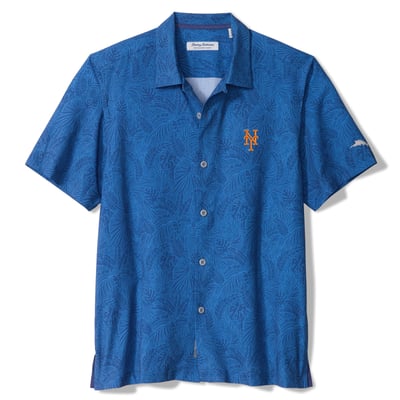 New York Mets Tommy Bahama Saltwater Fronds IslandZone Button-Up Shirt - Royal