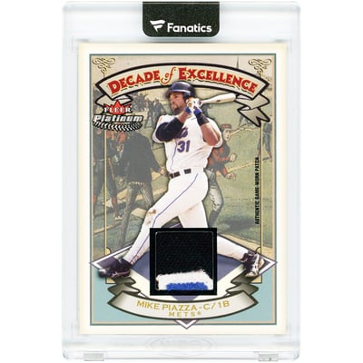 Mike Piazza New York Mets 2005 Fleer Platinum Decade Of Excellence Game Used Tri-Color Jersey Relic #DE-MP #3/10 Card