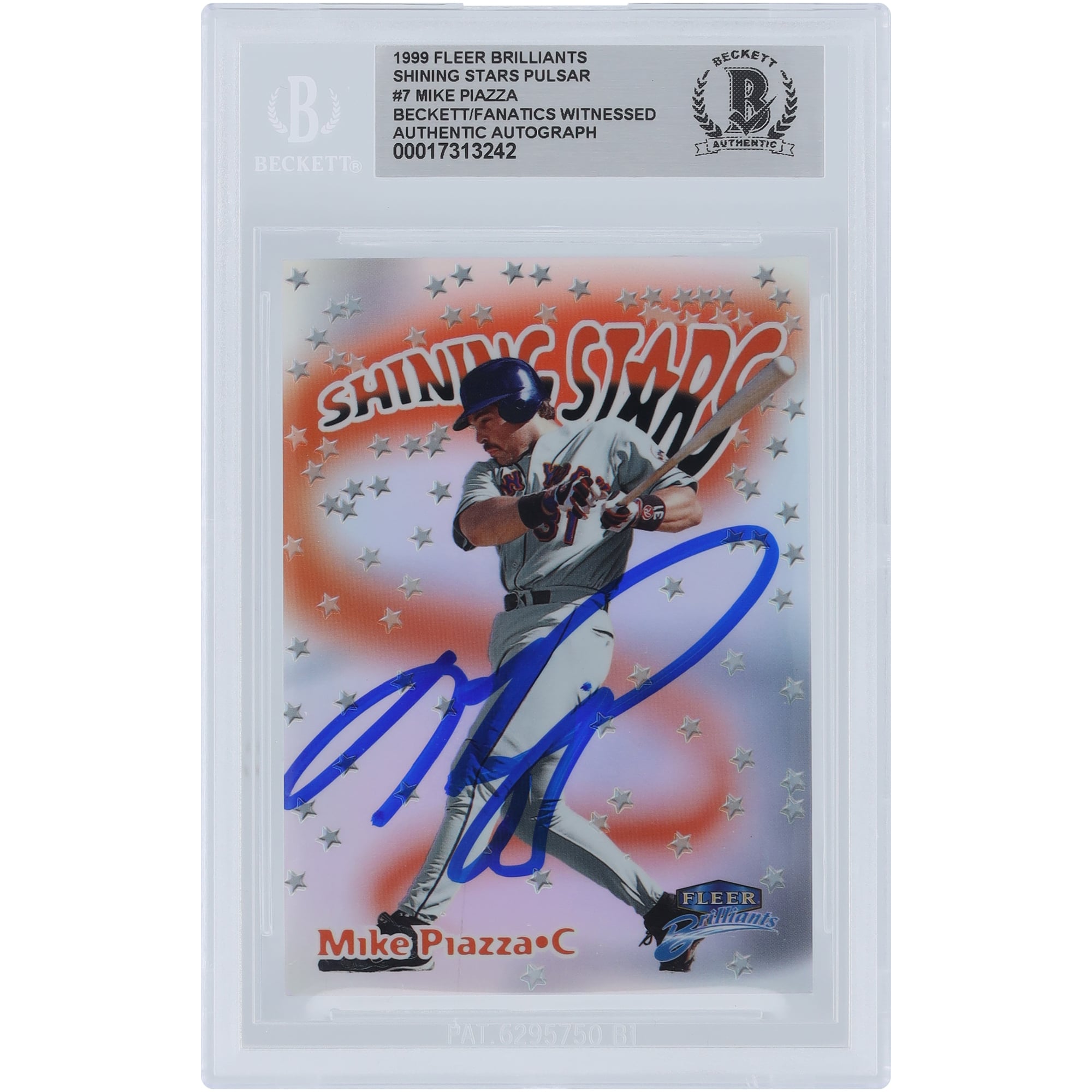 Mike Piazza New York Mets Autographed 1999 Fleer Brilliants 