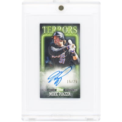 Mike Piazza New York Mets Autographed 2023 Topps RIP Tear Card Terrors Mini #TCTA-MP #15/25 Card