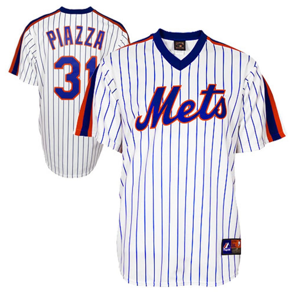 Mike Piazza New York Mets #31 Majestic Cooperstown Collection Throwback ...