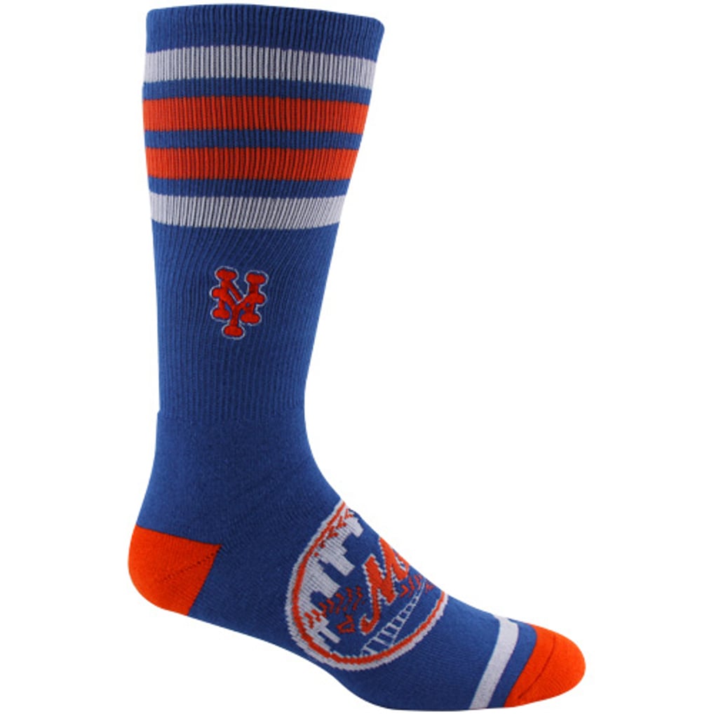 New York Mets Cooperstown Collection 4 Stripe Big Logo Socks - Royal Blue