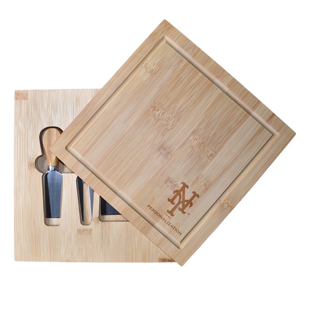 New York Mets Customized Bamboo Cutting Board with Utensils
