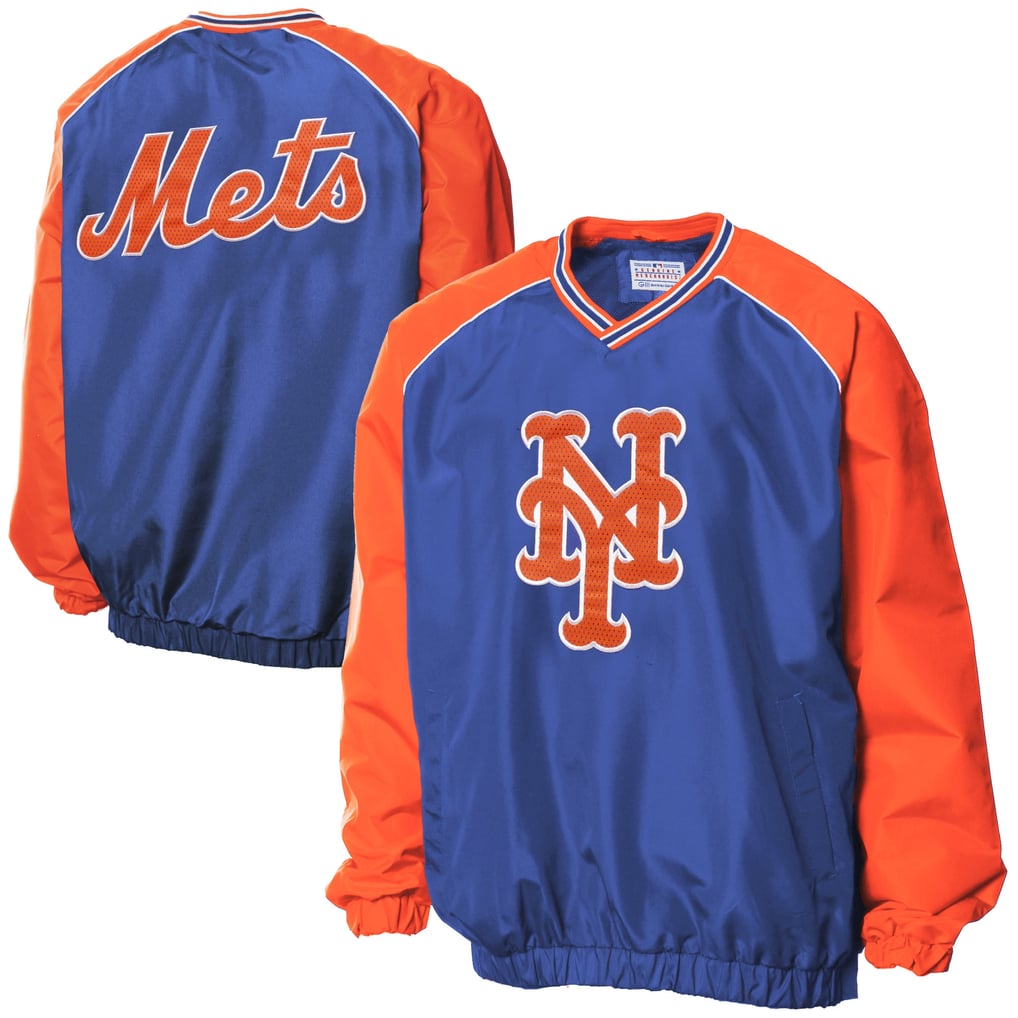 New York Mets Double Play Pullover V-Neck Jacket - Royal Blue/Orange
