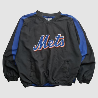 New York Mets Genuine Merchandise 2000s Pullover Jacket - Black - XL by Fanatics Real Vintage