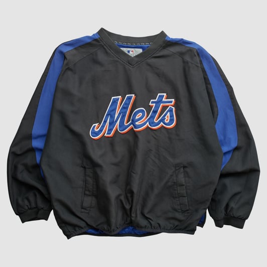 New York Mets Genuine Merchandise 2000s Pullover Jacket - Black - XL by Fanatics Real Vintage