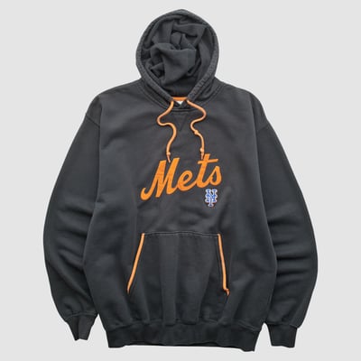 New York Mets Lee Apparel 2000s Hooded Pullover Sweatshirt - Black - M by Fanatics Real Vintage
