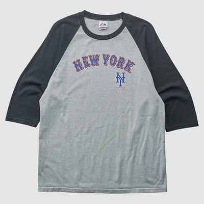 New York Mets Majestic 2000s T-shirt - Heather Gray - 2XL by Fanatics Real Vintage