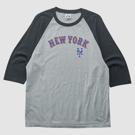 New York Mets Majestic 2000s T-shirt - Heather Gray - 2XL by Fanatics Real Vintage